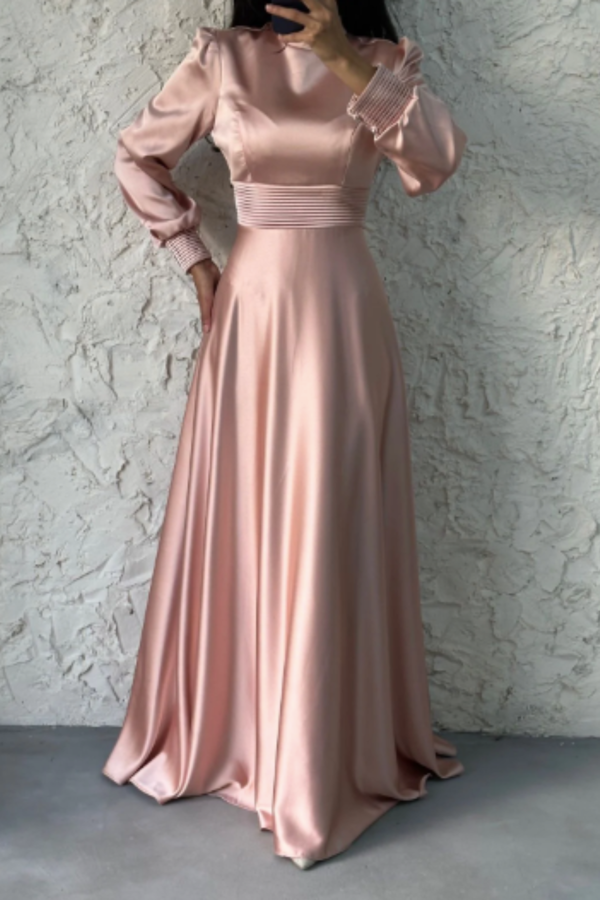 Inaya Pleated Dress - Rose Gold