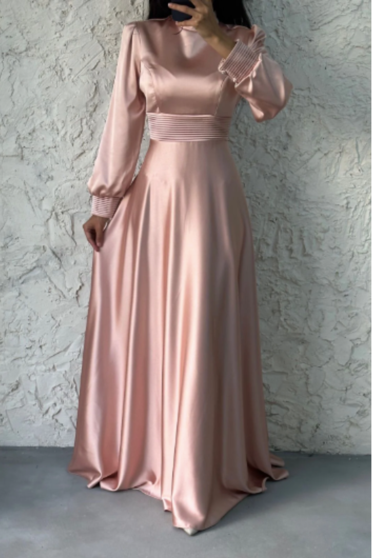 Inaya Pleated Dress - Rose Gold