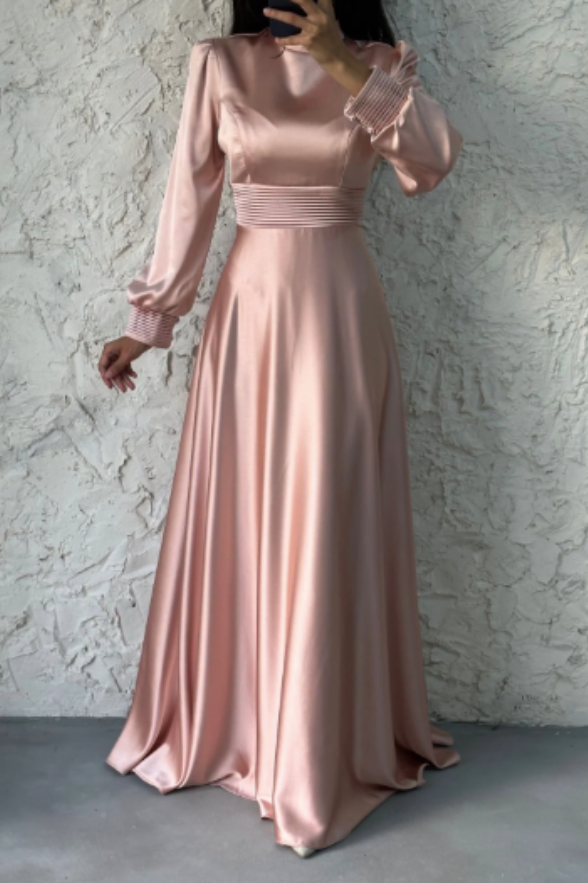 Inaya Pleated Dress - Rose Gold