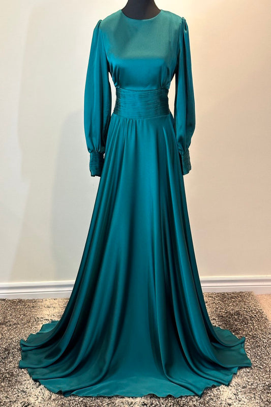 Amaya Satin Maxi Dress - Emerald