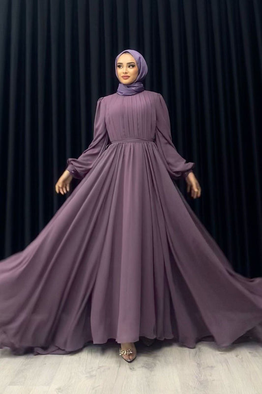 Zainab Chiffon Maxi Dress - Dusty Mauve