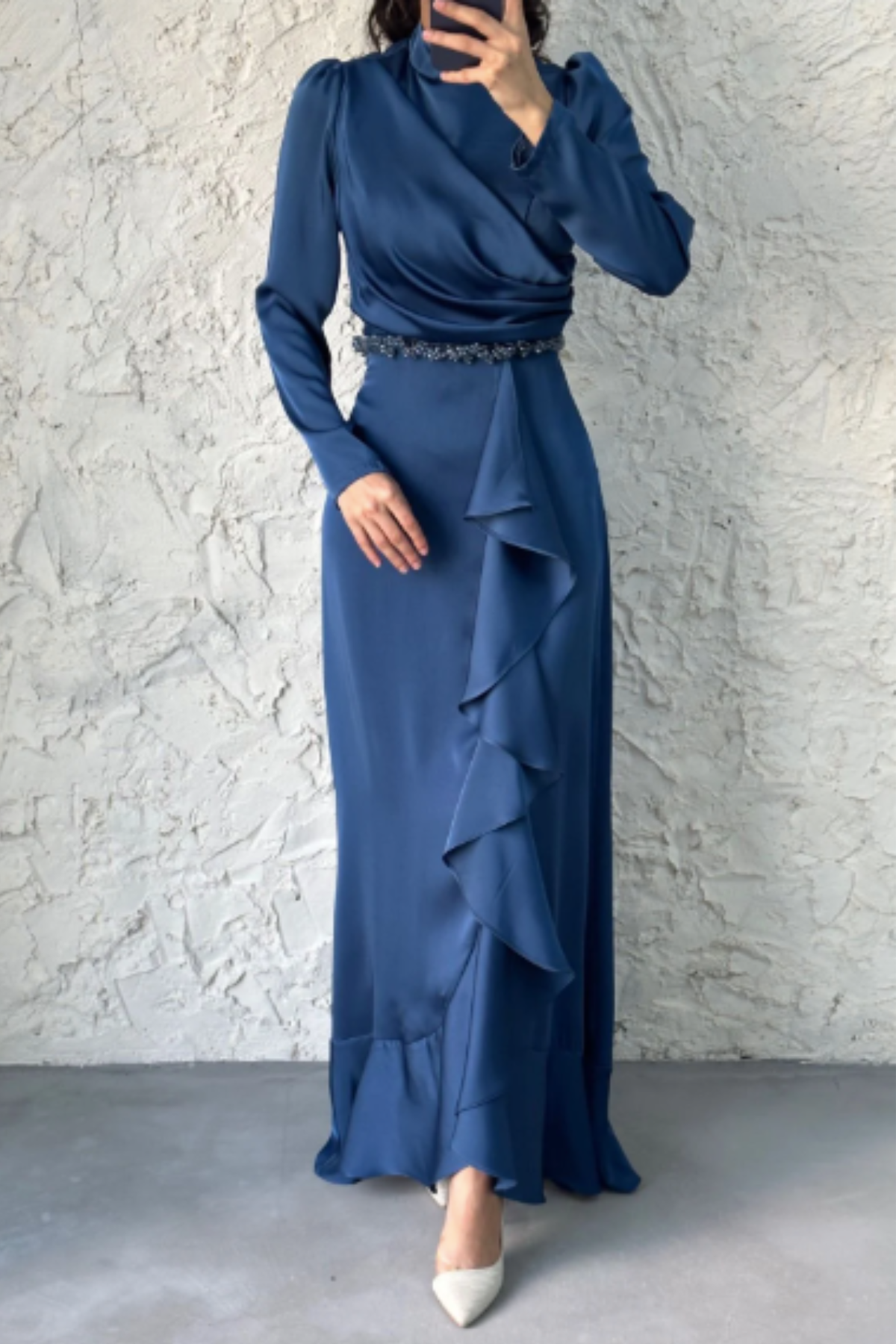 Jamila Ruffled Dress - Blue