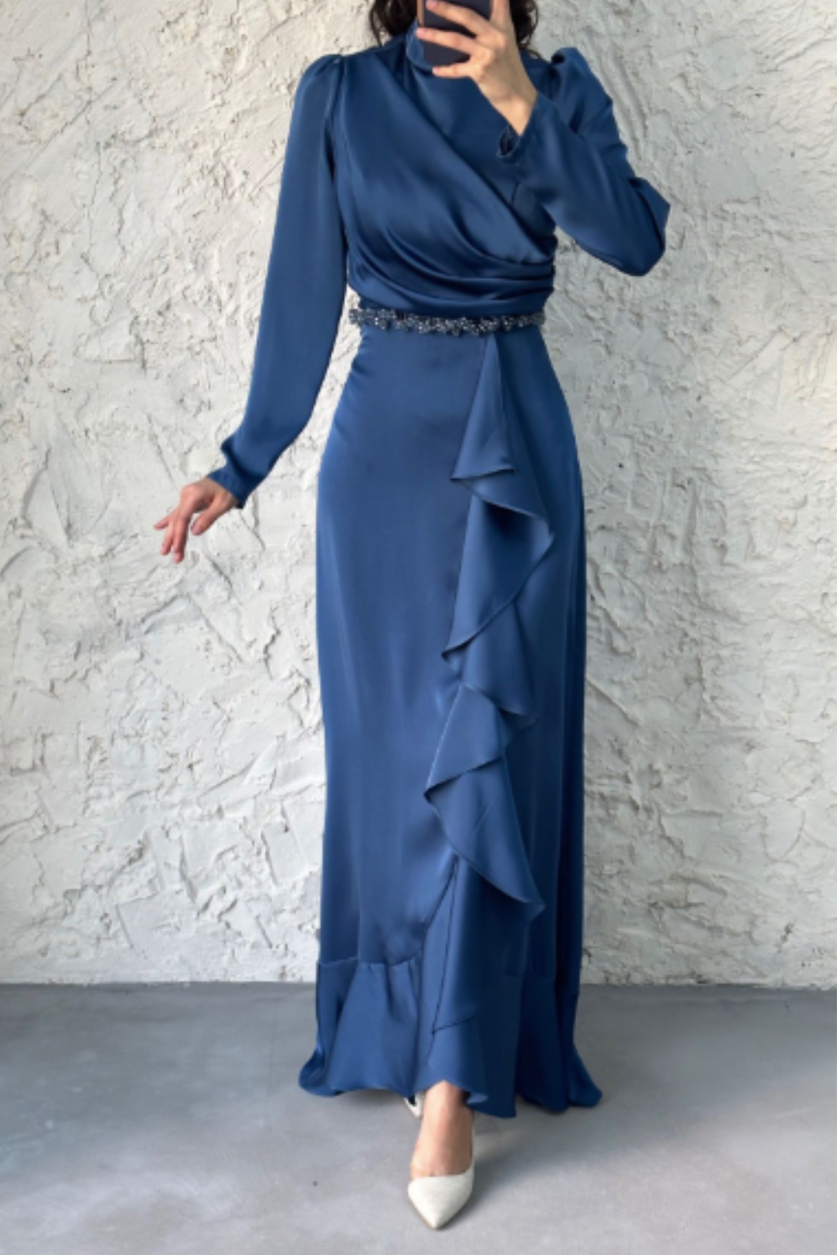 Jamila Ruffled Dress - Blue
