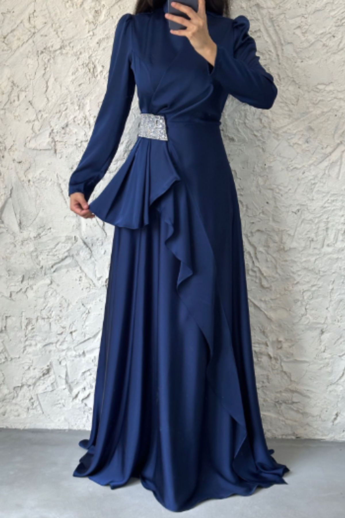 Yasmeen Luxe Dress - Navy Blue
