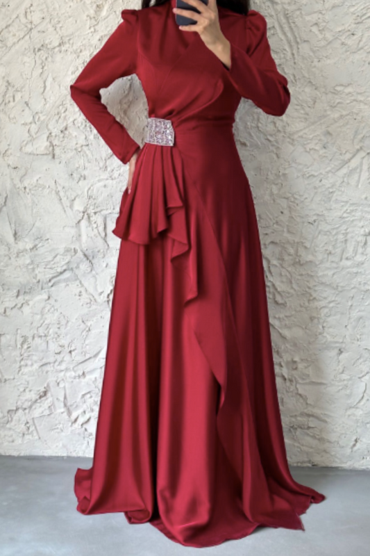 Yasmeen Luxe Dress - Red