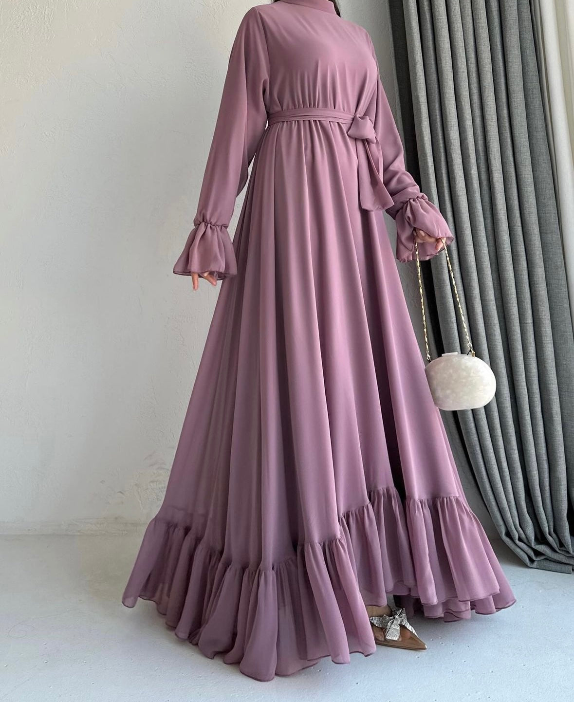 Hayat Chiffon Dress - Pink