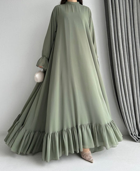 Hayat Chiffon Dress - Pistachio