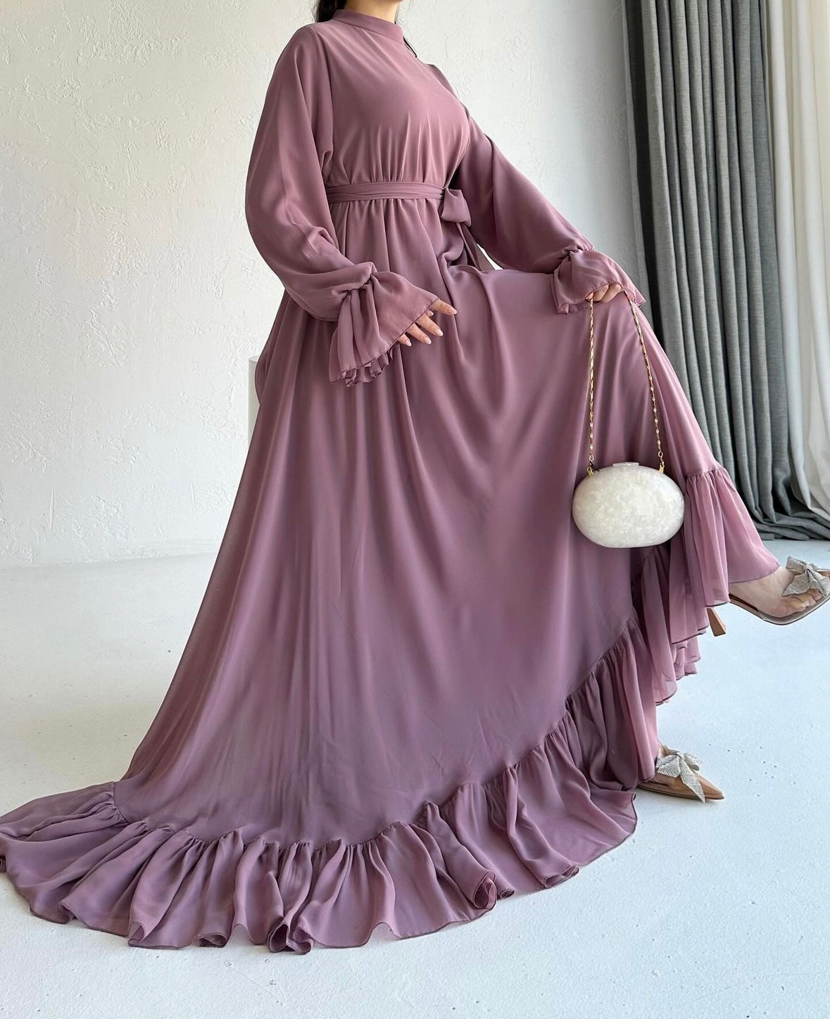 Hayat Chiffon Dress - Pink