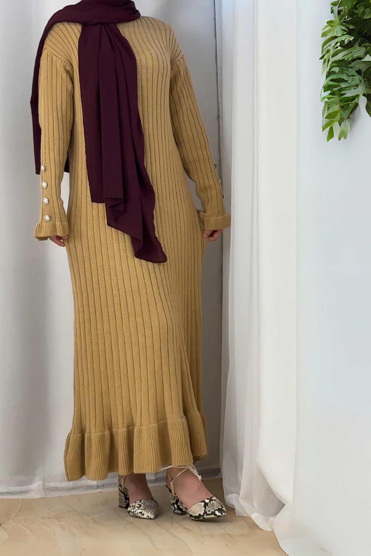 Lina Knit Dress - Tan