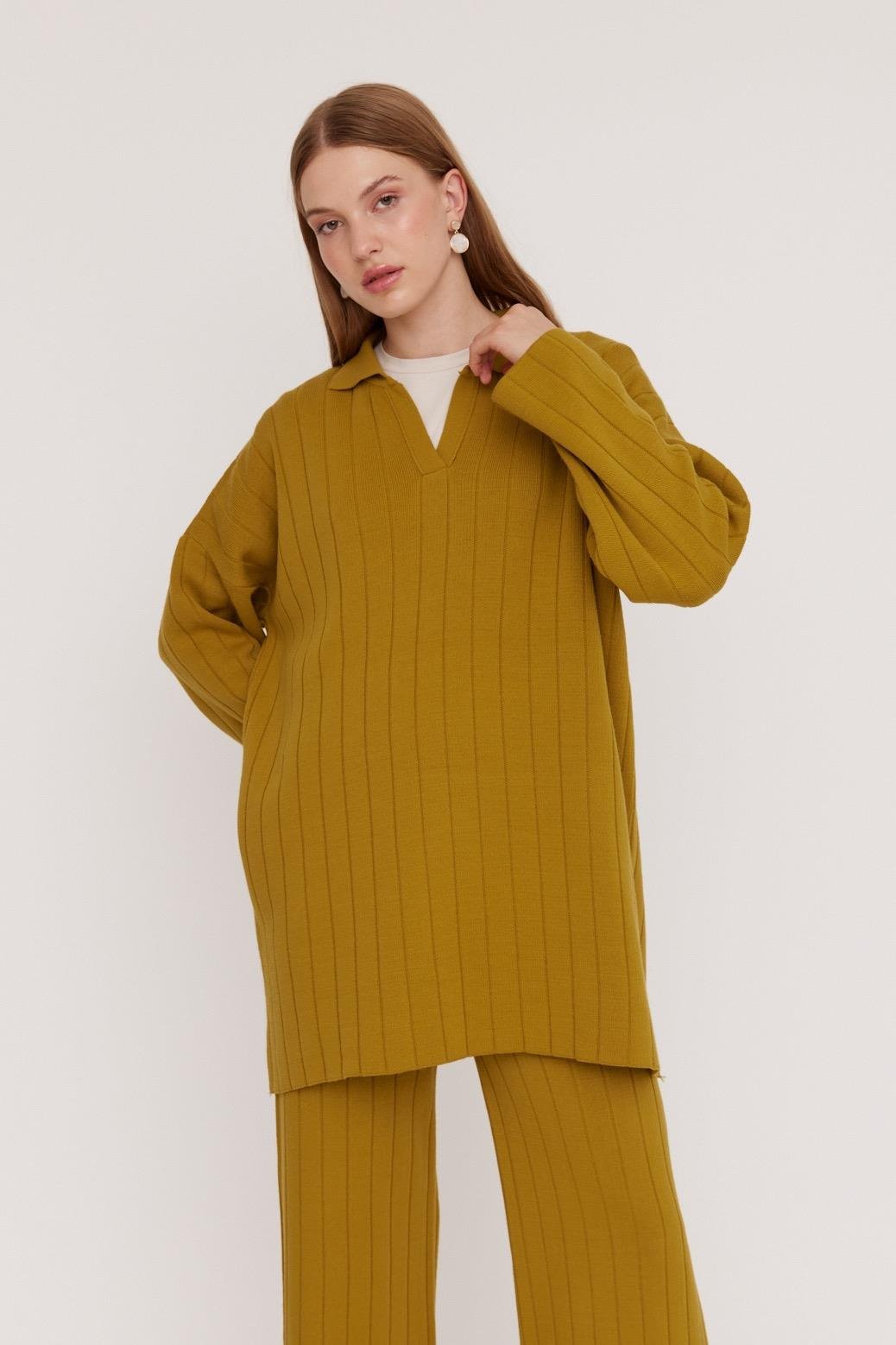 Niveen Knit Set - Dark Mustard